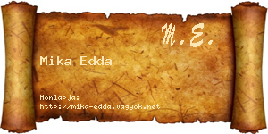 Mika Edda névjegykártya